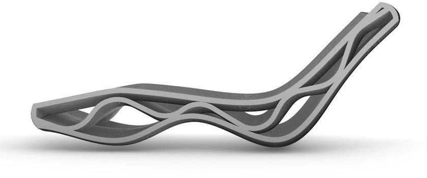 Concreative Садовая кушетка из бетона с 3d принтом  1903-048  - Вид №1