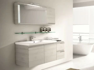 Ideagroup Тумба под умывальник подвесная с ящиками и зеркалом Mistral