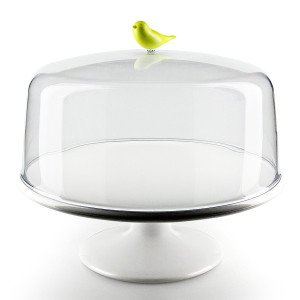 QL10237-GN Подставка для сладостей sweet tweet с крышкой, большая, зеленая Qualy