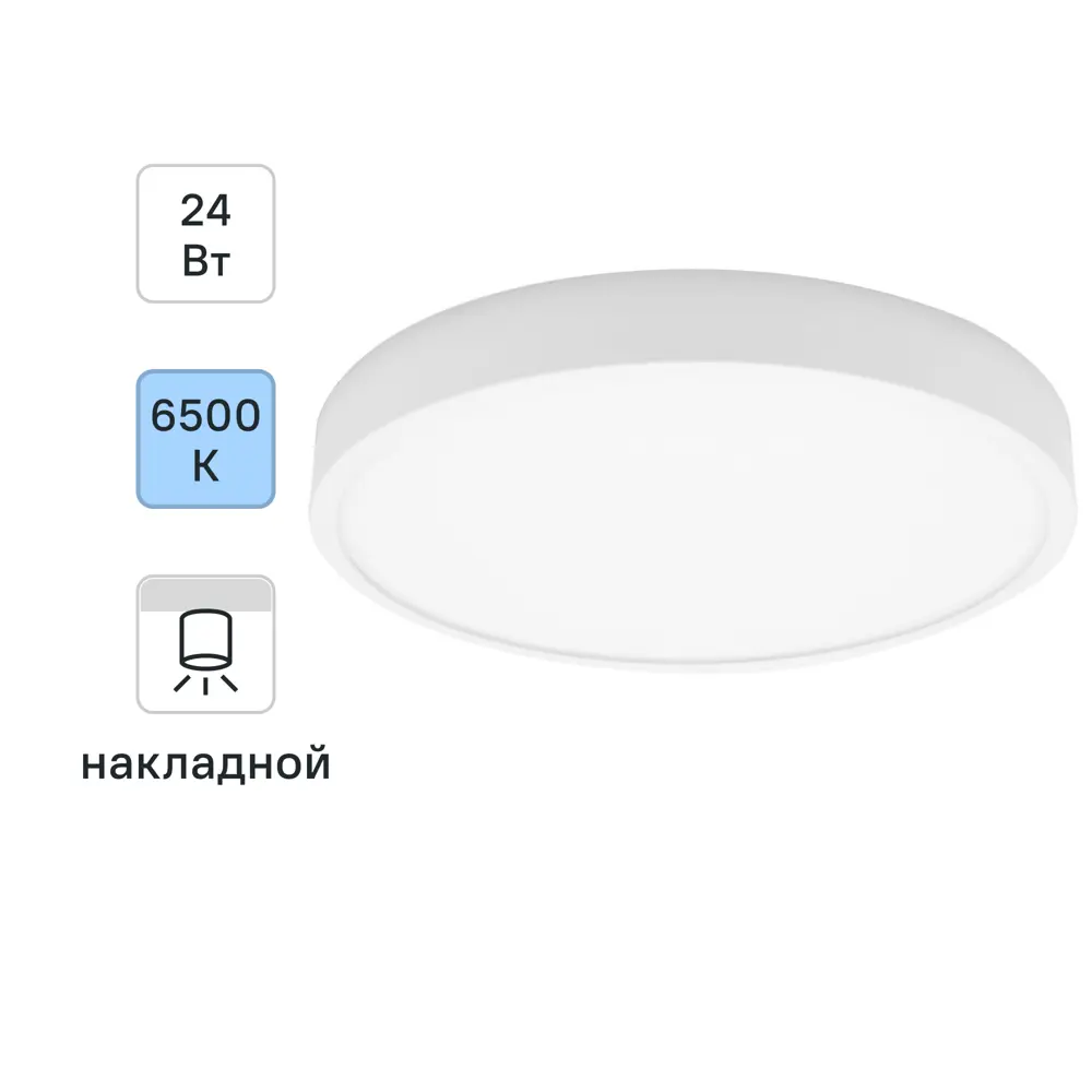 Светильник точечный светодиодный накладной Apeyron 06-65, 19.2 м², холодный белый свет, цвет белый STLM-2183675