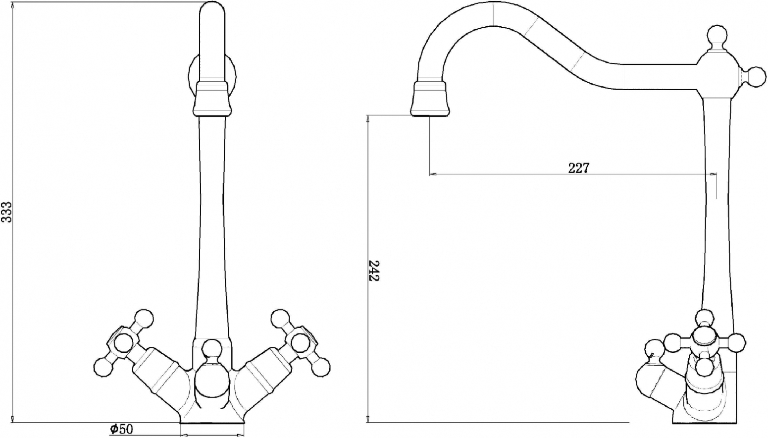 Смеситель ZorG Sanitary ZR 515 YF для кухонной мойки, хром - Вид №1