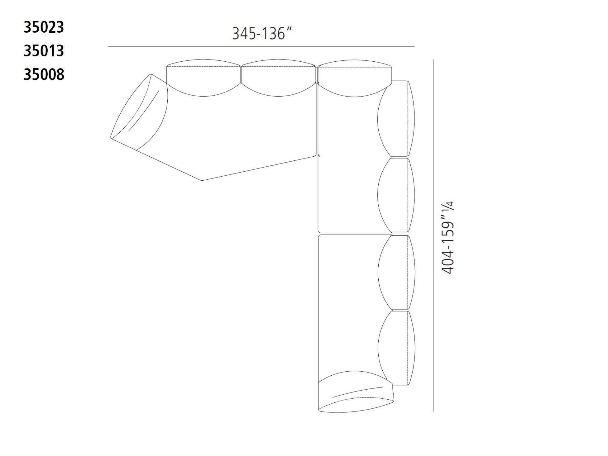 Секционный диван из кожи или ткани Vibieffe 35 WAVES ARCH-00145103 - Вид №6