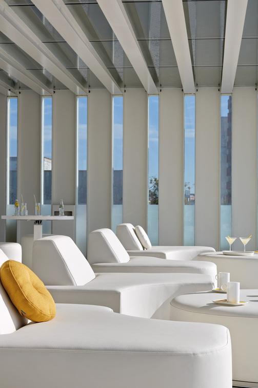 Левое угловое сиденье морской текстиль песочный Manutti Moon Island MNST422 - Вид №3