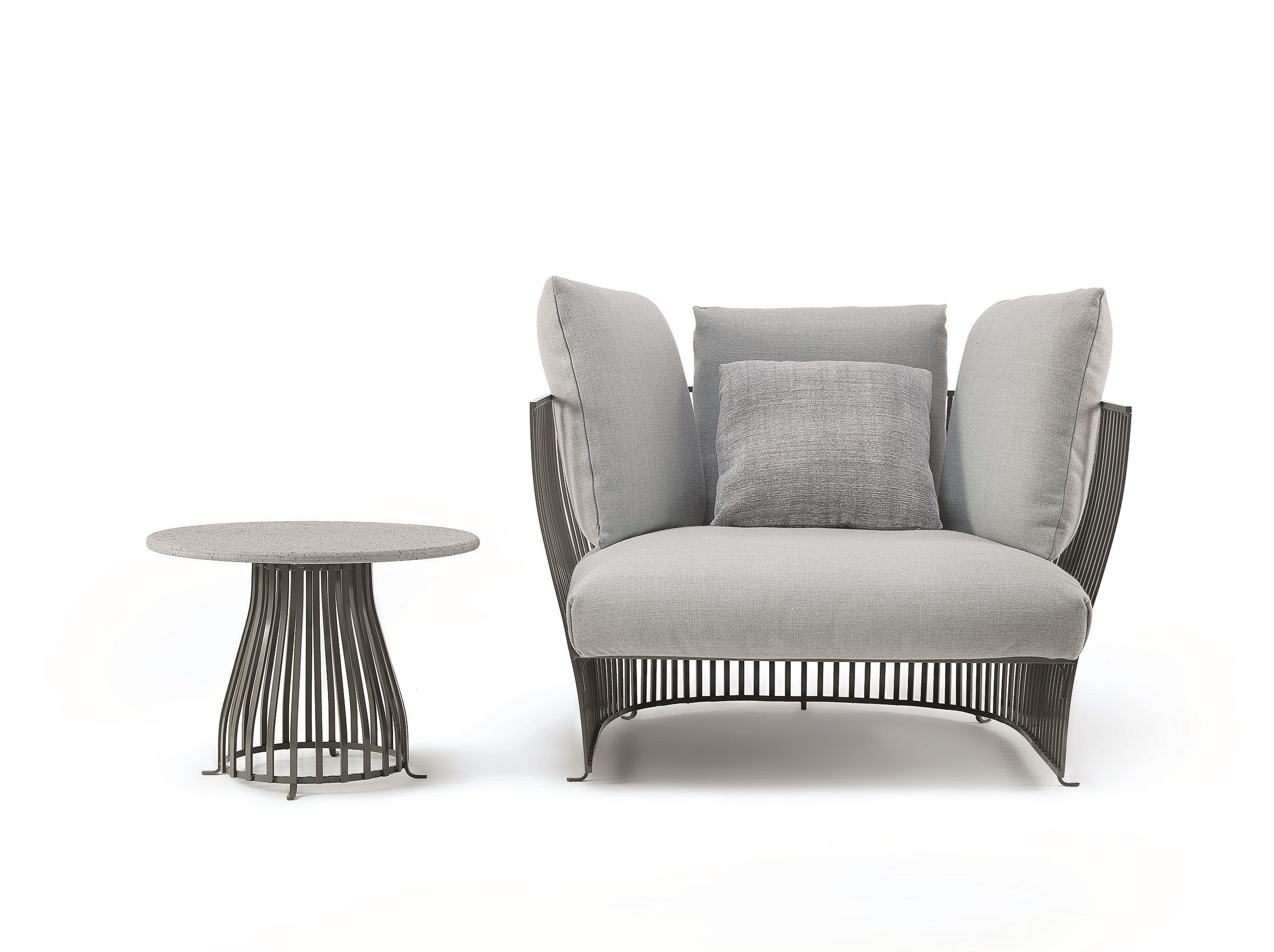 Тканевое и алюминиевое садовое кресло с подлокотниками Ethimo Venexia ARCH-00088409 - Вид №12