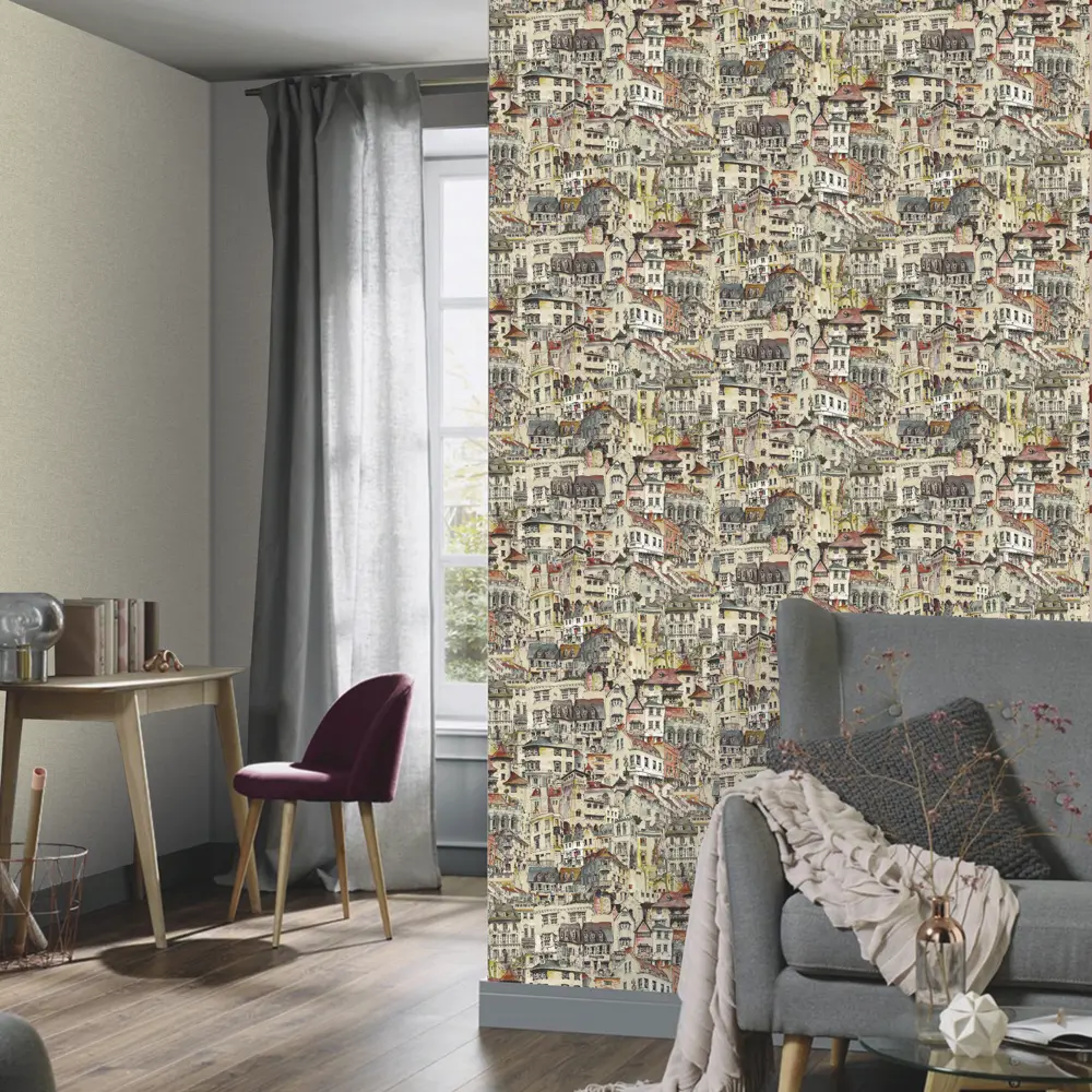 Обои флизелиновые Erismann Trend 3 бежевые 1.06 м 60068-06 STLM-2121600 - Вид №2