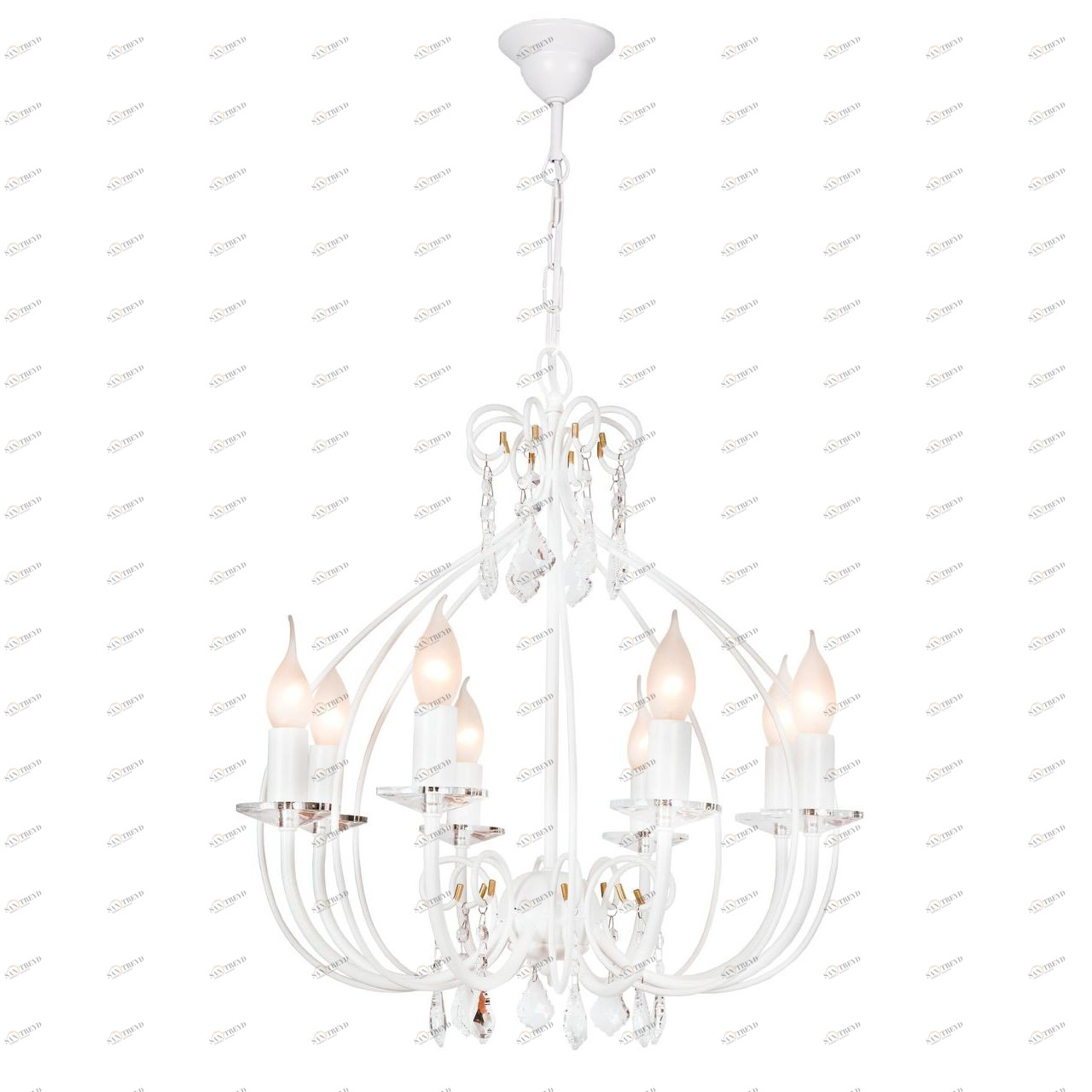 Люстра дизайнерская Be белая 10193-8L SUPERNW СВЕЧИ 056802 Белый 