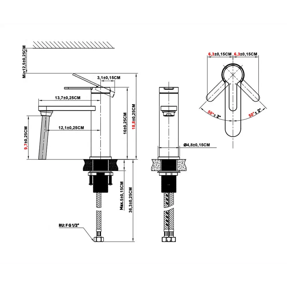 Смеситель для раковины KONSENSA Нарни MA3643 однорычажный цвет хром STLM-2079890 - Вид №6