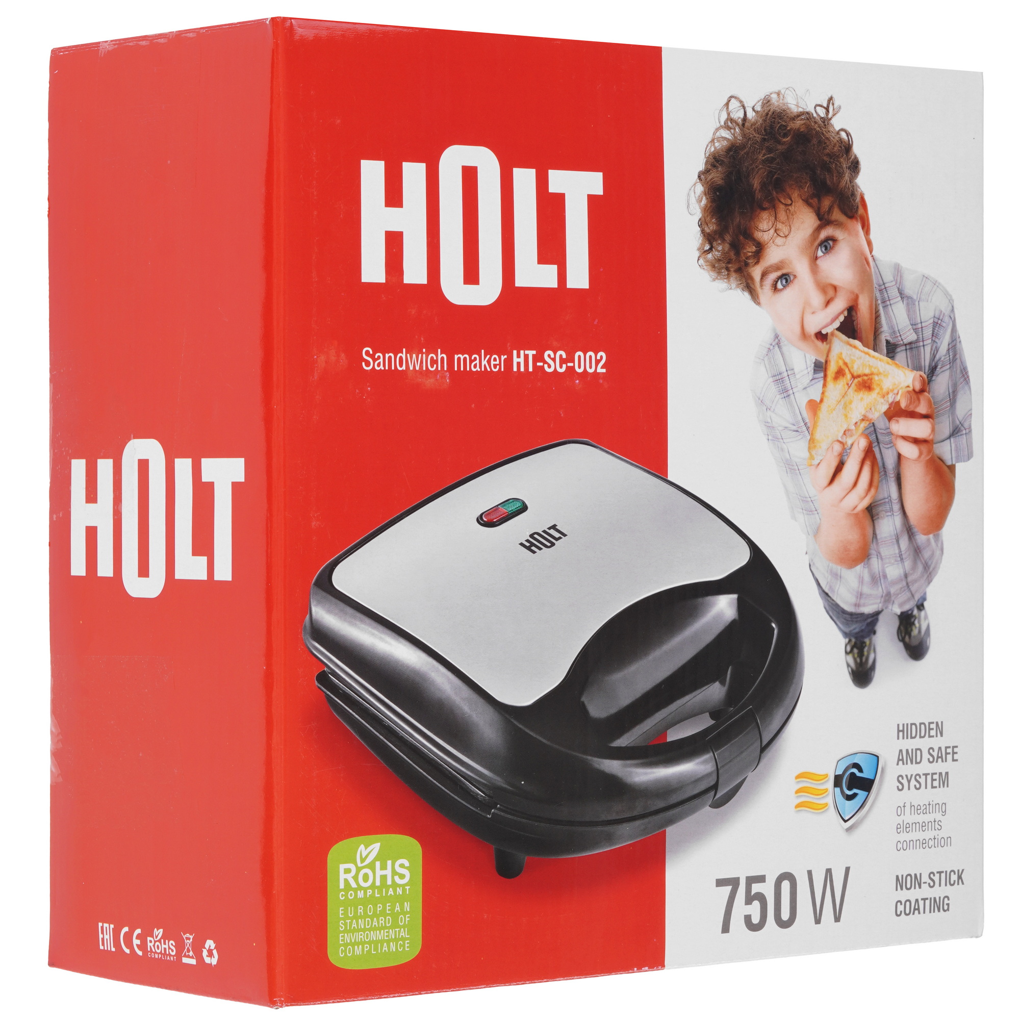 9283361 Сэндвичница Holt HT-SC-002 серебристый STDN-0050068 - Вид №7