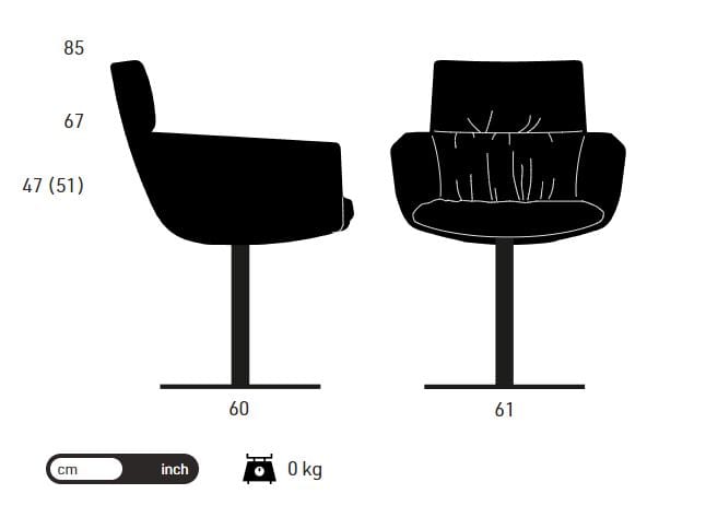 Вращающийся мягкий стул с подлокотниками KFF Faye Casual ARCH-00109931 - Вид №12
