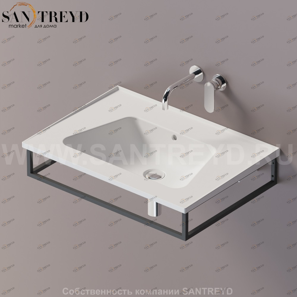 Flaminia BLOOM Металлический держатель 70 см для раковин черный BM70S.N Ceramica Flaminia