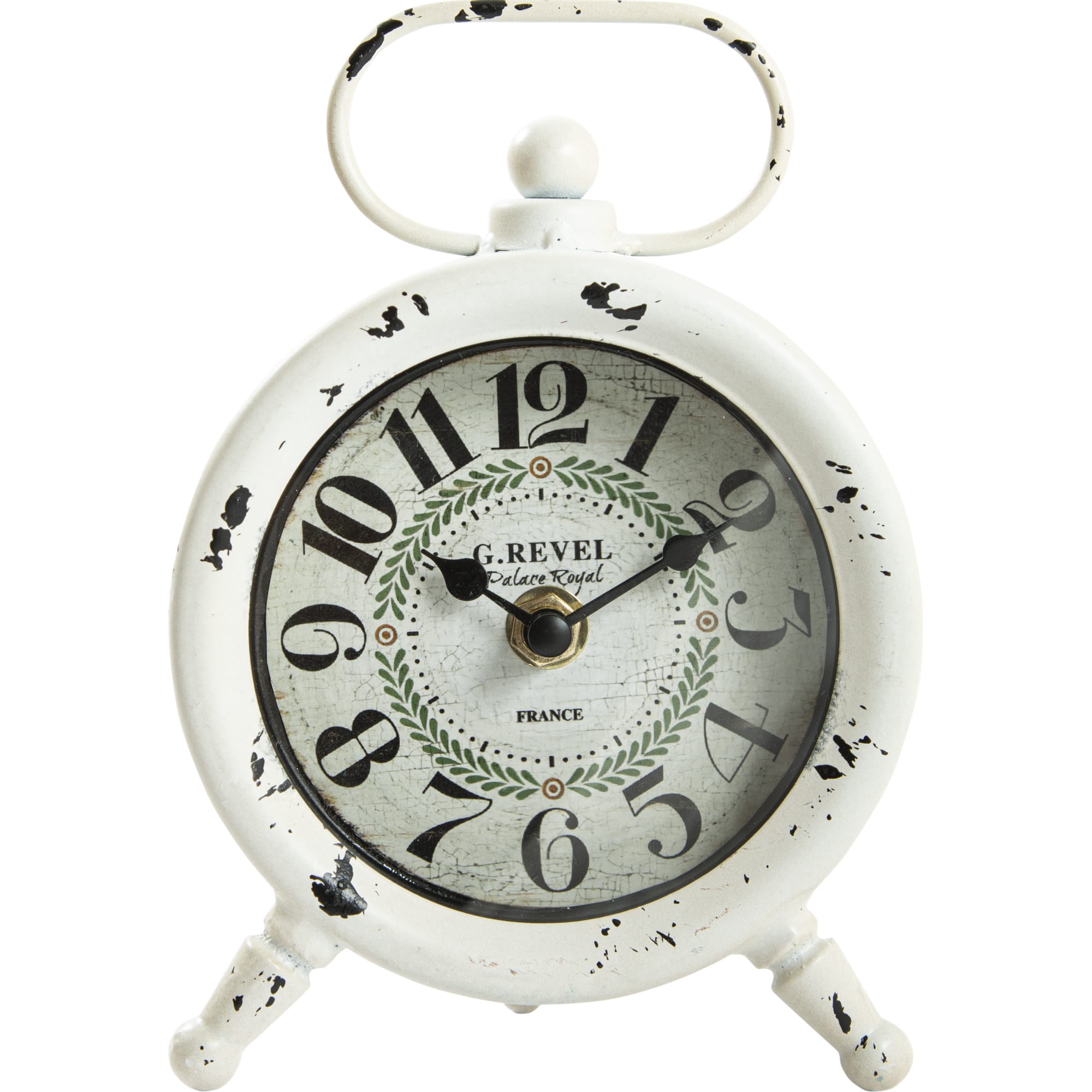 82735921 Часы настольные «» металл белые 12х5х18 см Эталон Santreyd 