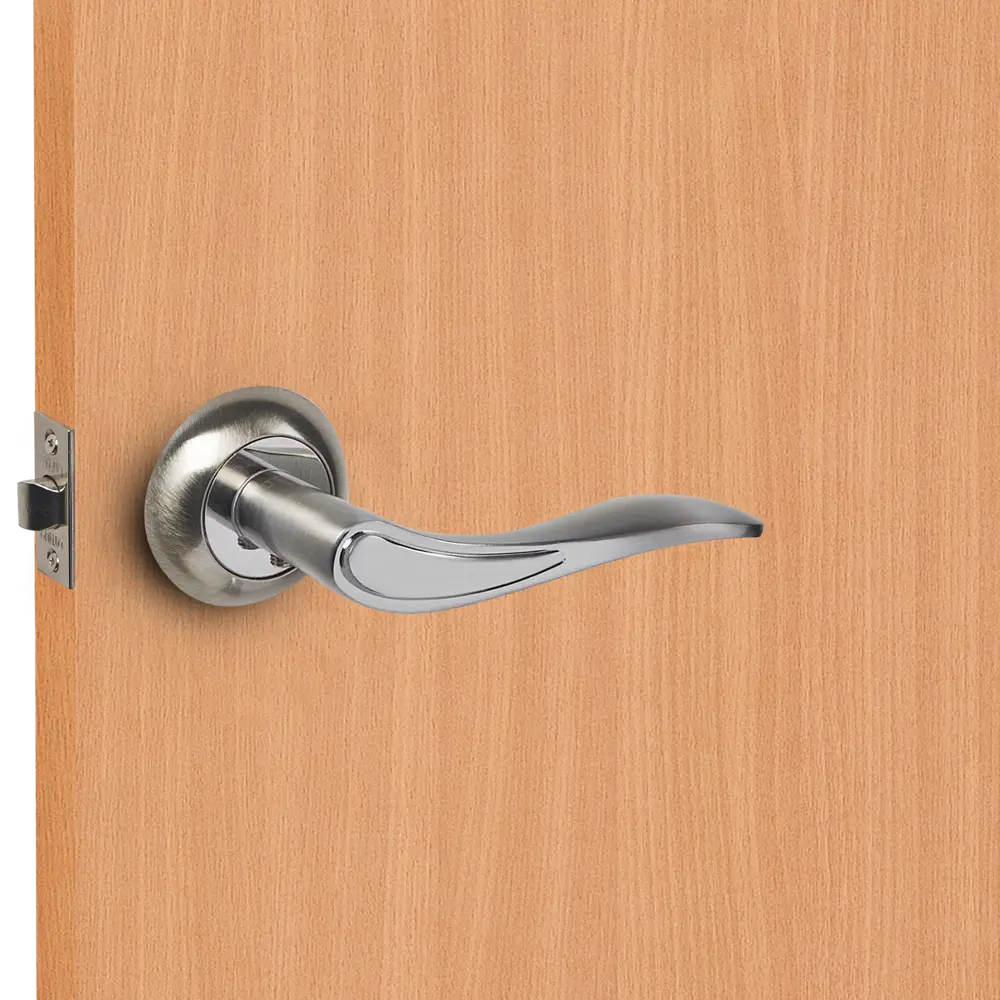 Дверная ручка PUNTO Salsa на розетке, матовый никель/хром 85203241 STLM-0903502 - Вид №6