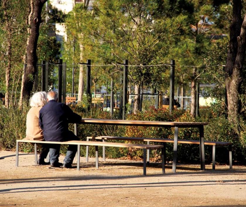 URBIDERMIS Прямоугольный деревянный стол для общественных мест Harpo sun-id-1372426 - Вид №3