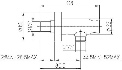 1741137JA00 Вывод для воды с держателем для лейки Jacuzzi  - Вид №1