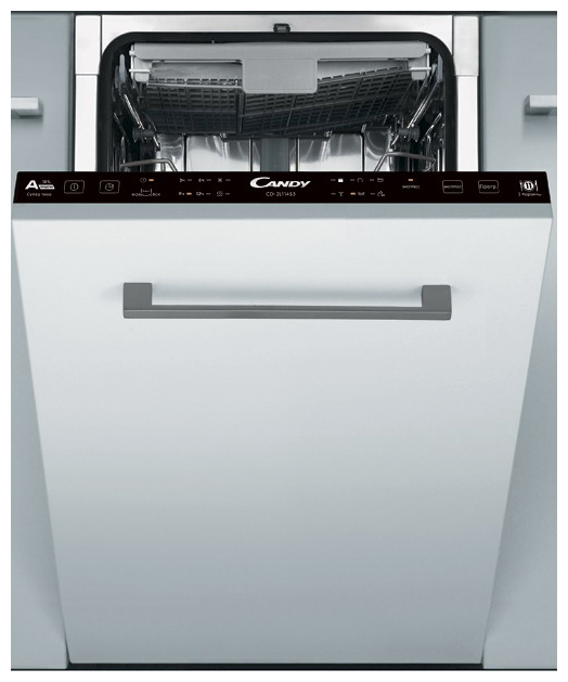 CDI 2L11453-07 Узкая, 82х44.86х57 см, 11 комплектов, 3-я корзина, 6 программ, 45 дб, таймер, расход 8 л, 1/2 загрузка, aqua stop Candy Santreyd 