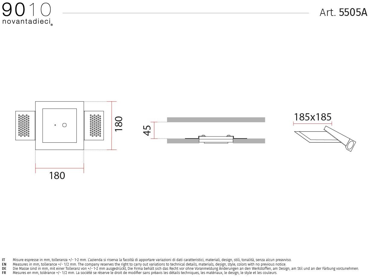 9010 novantadieci Утопленная розетка из cristaly® для подвесок  5505a  - Вид №1