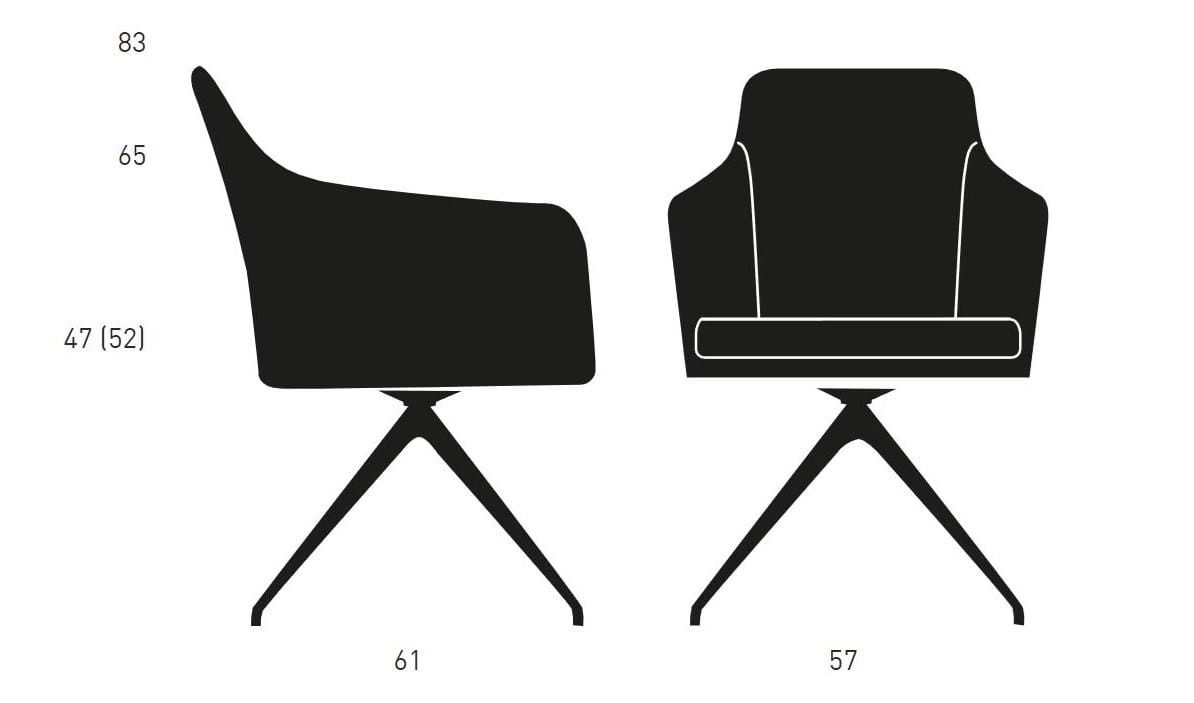 Мягкое вращающееся кресло с подлокотниками KFF Youma Casual ARCH-00139096 - Вид №1