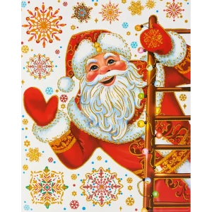 Наклейки новогодние Дед Мороз 30х38 см