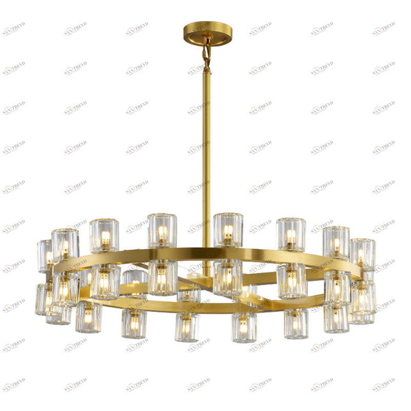 Люстра стеклянная 30х75 см золотая Arcachon Gold 10081P/D750 DELIGHT COLLECTION ДИЗАЙНЕРСКИЕ 00-3883165 Золото;прозрачный 