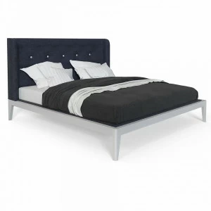 Кровать двуспальная 180x200 темно-синяя из массива дуба Fly soft new BRAGIN DESIGN ДИЗАЙНЕРСКИЕ 256418 Белый;синий