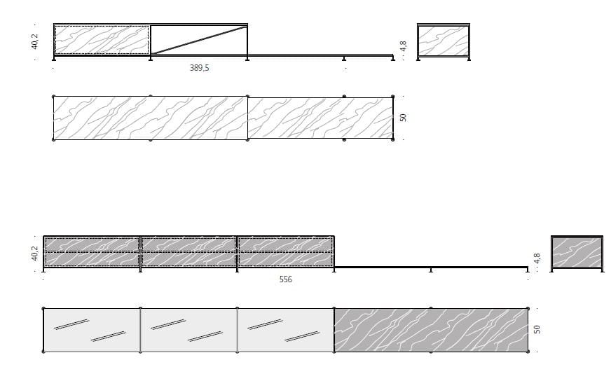 Шкаф для телевизора / шкаф из стали и дерева DE PADOVA R. I. G ARCH-00107384 - Вид №1