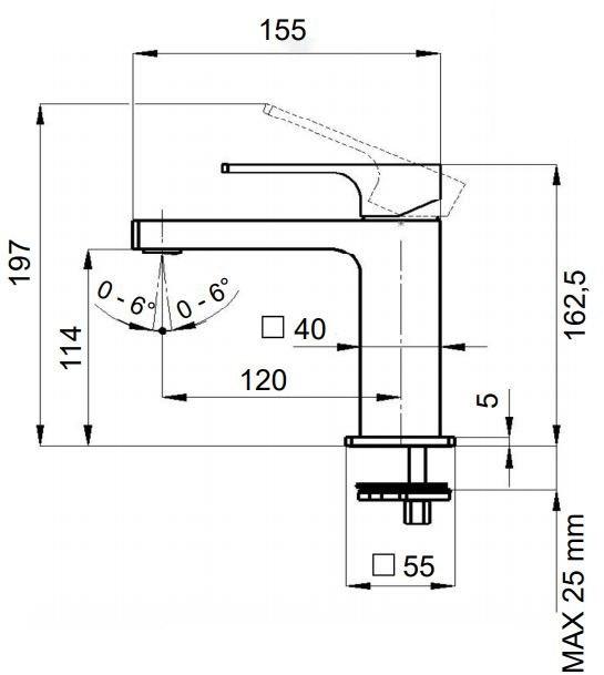 Remer Rubinetterie Смеситель для умывальника, однорычажный Absolute Au-10, au-10l - Вид №2