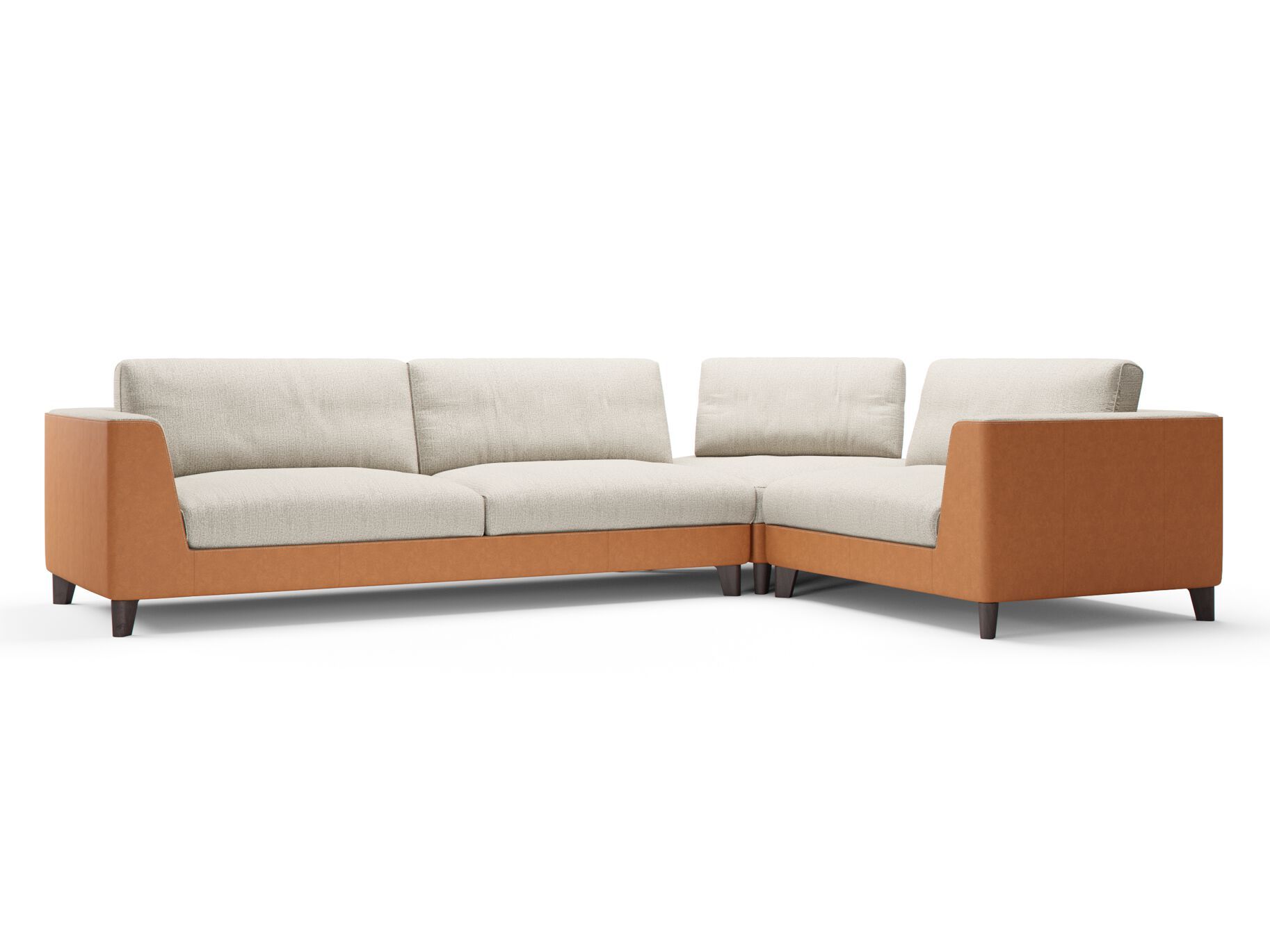 Секционный диван из кожи и ткани Borzalino статус-кво ARCH-00079190