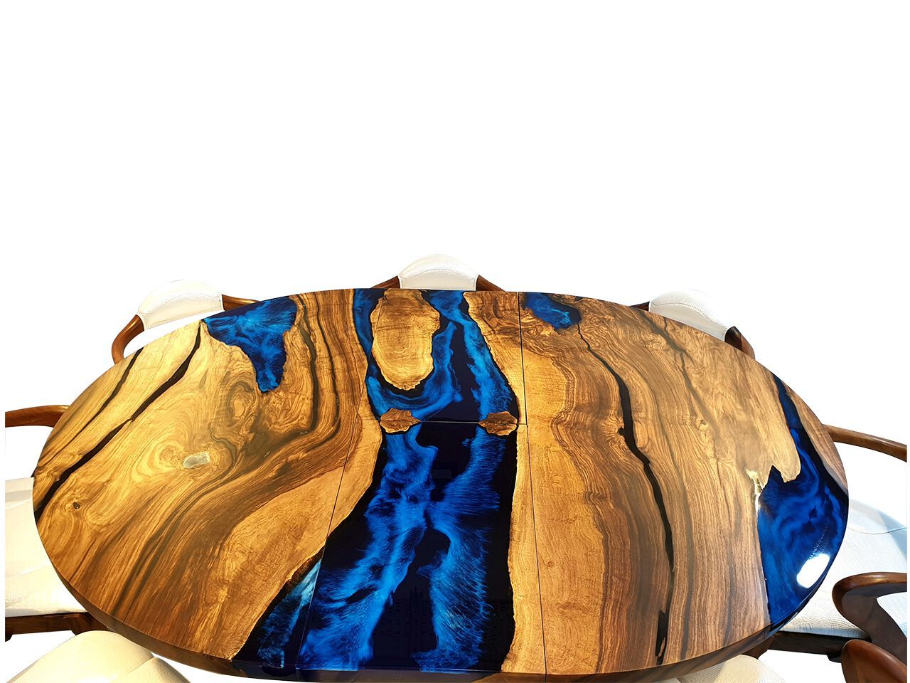 Круглый стол из смолы и орехового дерева Legnor LEG2408761 ARCH-00152083 - Вид №1