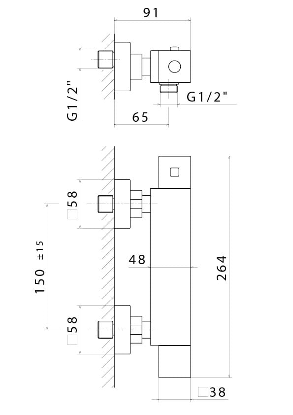 Термостатический смеситель для душа Newform набор для душа ARCH-00052188 - Вид №2