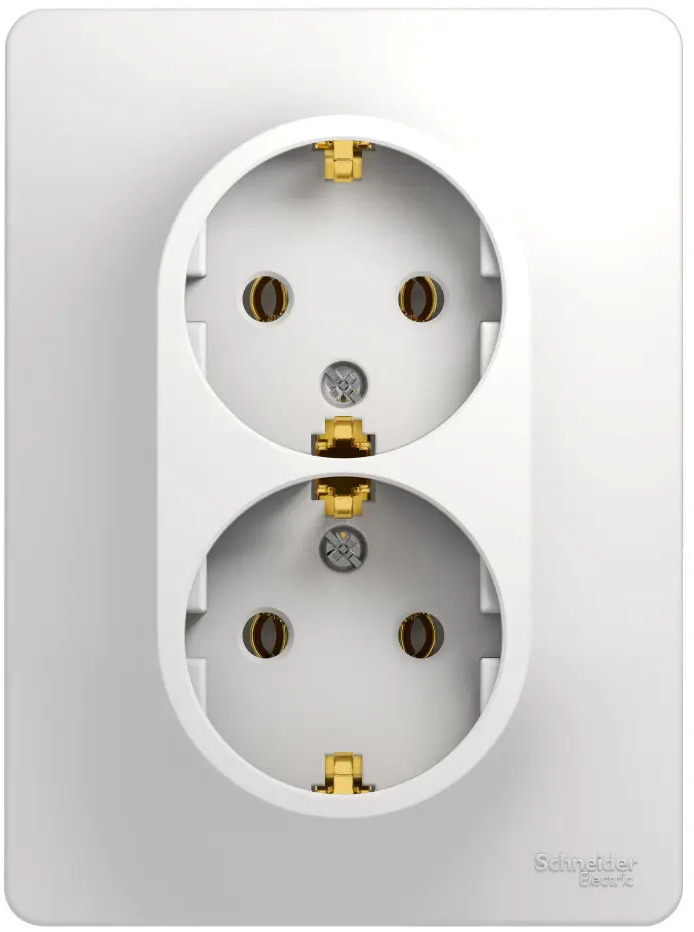 Systeme Electric Glossa - двойная розетка с заземлением 89365955