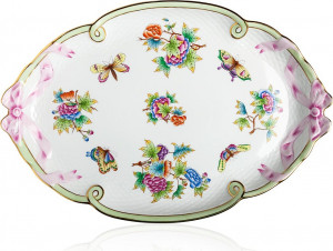 47823 Herend Блюдо овальное с бантами 40см "Виктория" Фарфор