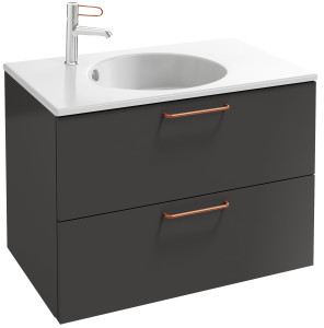 EB2522-R7-NR4 Тумба под столешницу 80 см, 2 ящика, бронзовая ручка JACOB DELAFON ODÉON RIVE GAUCHE