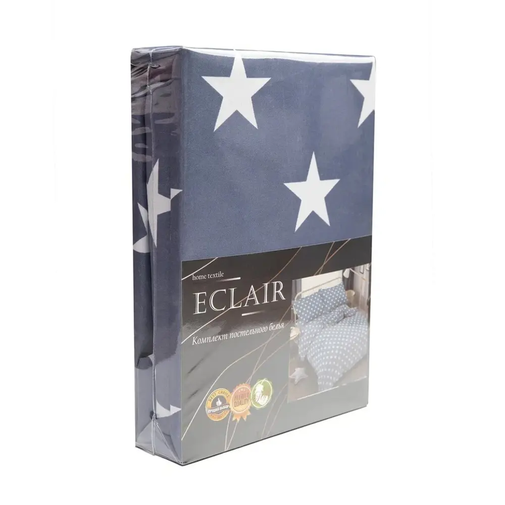 Комплект постельного белья Eclair Флэт полутораспальный полисатин синий STLM-2001299 - Вид №4