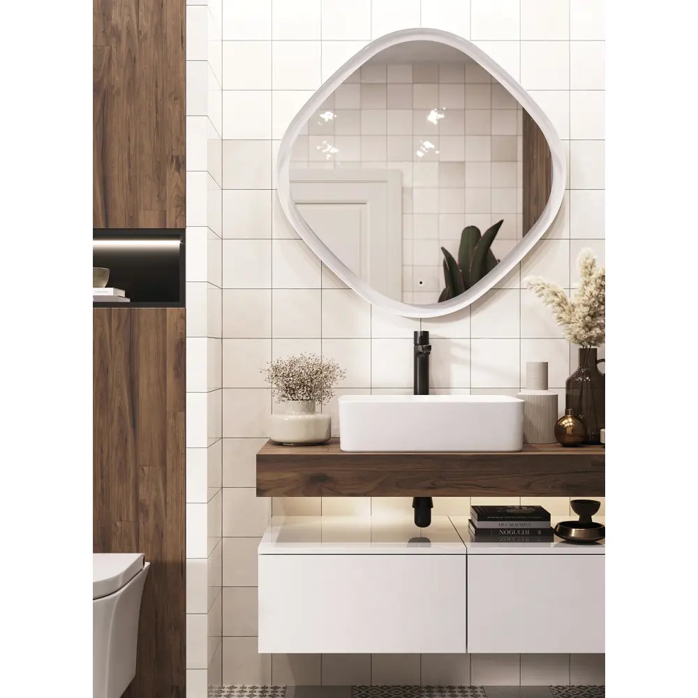 Зеркало для ванной Omega Glass Океан SD53 с подсветкой 80x80/88x88 см квадратное 84987000 STLM-2148965 - Вид №10