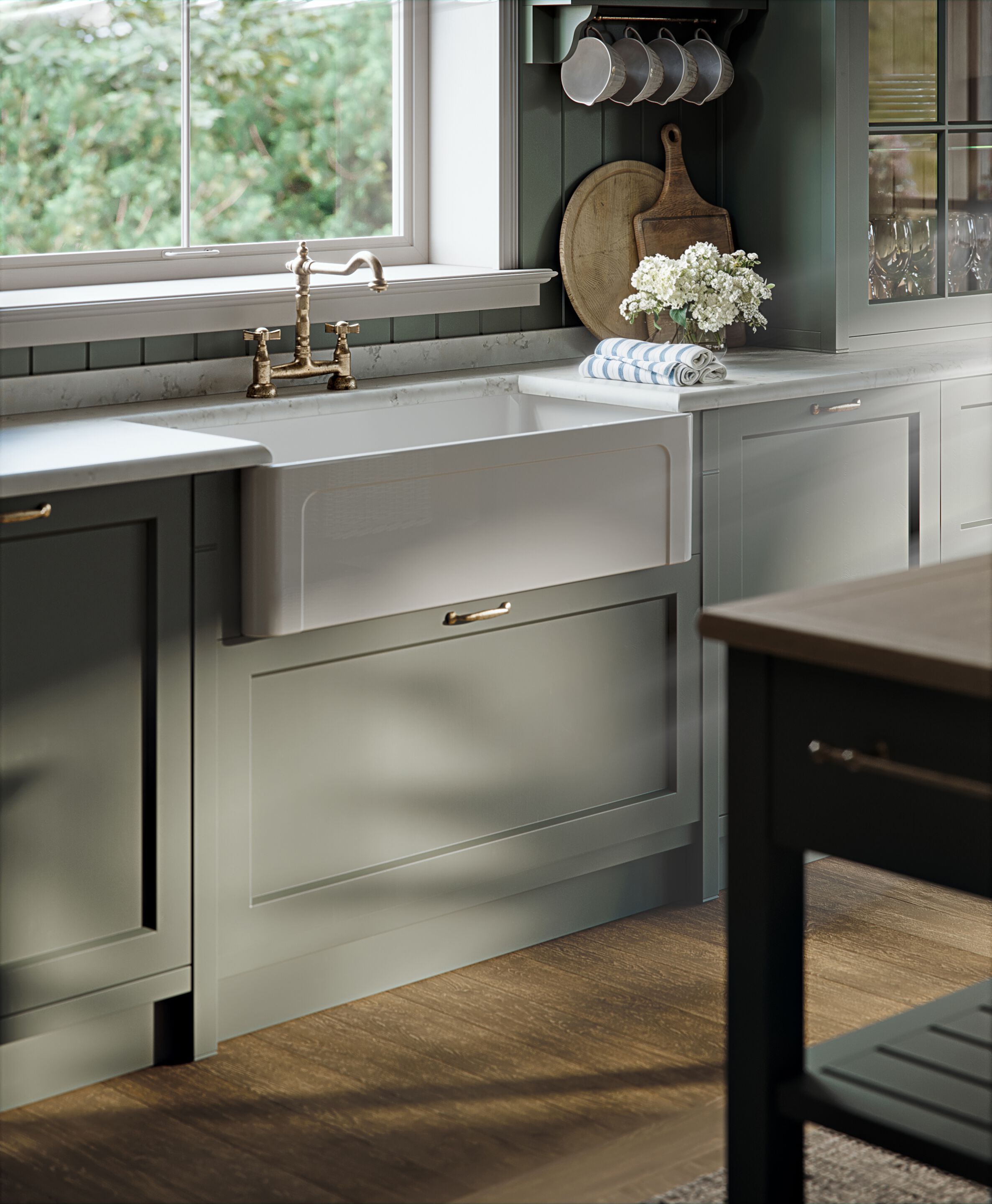 Лакированная деревянная кухня с ручками Marchi Cucine коттедж ARCH-00066962 - Вид №4