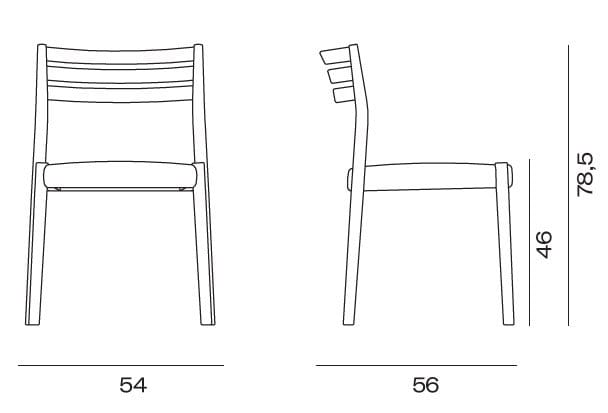 Деревянный штабелируемый стул с эластичной тканью Vergés Bogart ARCH-00129660 - Вид №3