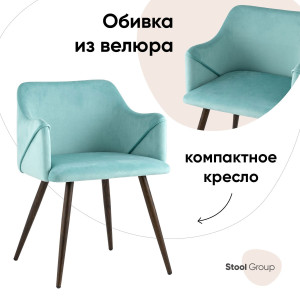 90392178 Стул кухонный 76х53х52 см велюр цвет мятный DC-1502 HLR-58 Монарх STLM-0211641 СТУЛ ГРУП