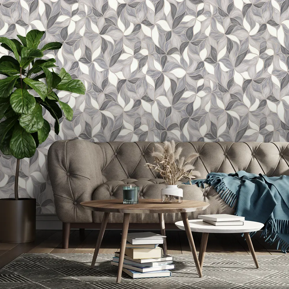 Обои флизелиновые Euro Decor Fractal серые 1.06 м 7144-23 83558507 STLM-2111089 - Вид №2