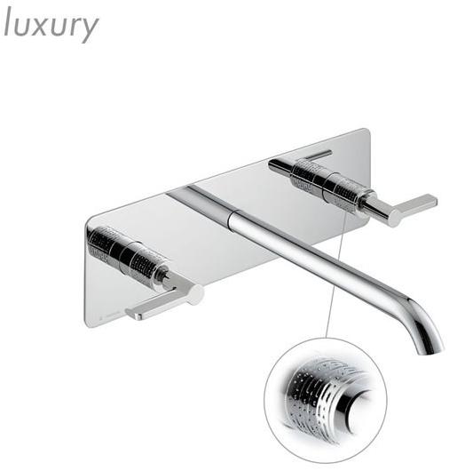 newform Смеситель для умывальника настенный на 3 отверстия с тарелкой Blink chic 71021e - 71021e - Вид №3