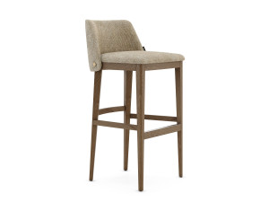 Тканевый мягкий барный стул со спинкой