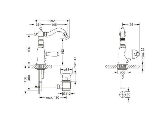 Смеситель для биде однорычажный JOERGER Delphi 109.10.111.000 - Вид №1