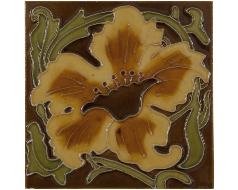 LGC091 Набор из 10 плиток с желтыми цветами Сarronheating  - Вид №1