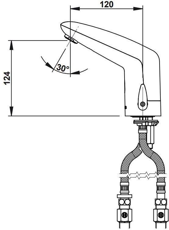 55252 VOLTA Бесконтактный смеситель на батарейках PRESTO 55252.0 - Вид №2