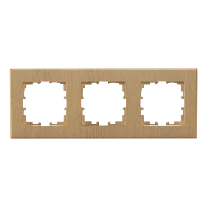 Рамка для розеток и выключателей Lexman Виктория плоская, 3 поста, цвет дуб классический матовый