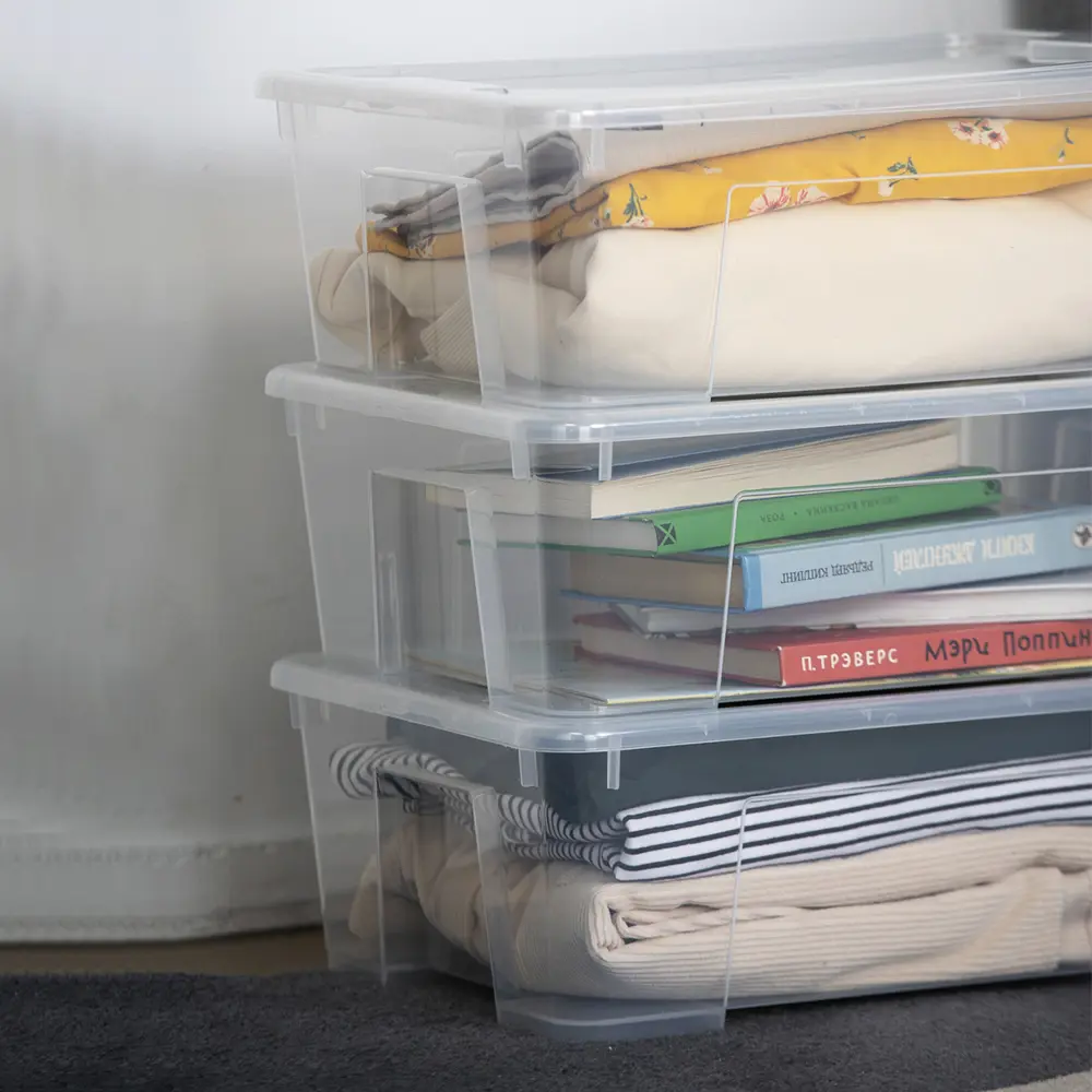 Контейнер с крышкой 39x28x14 см 11 л полипропилен цвет прозрачный Santreyd Серия отсутствует STLM-2173140 - Вид №5