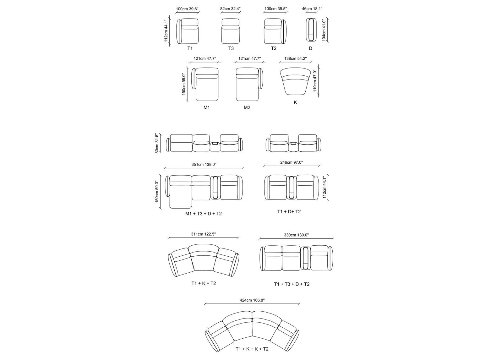 Модульный тканевый диван с откидной спинкой NDESIGN Ezora ARCH-00153330 - Вид №7