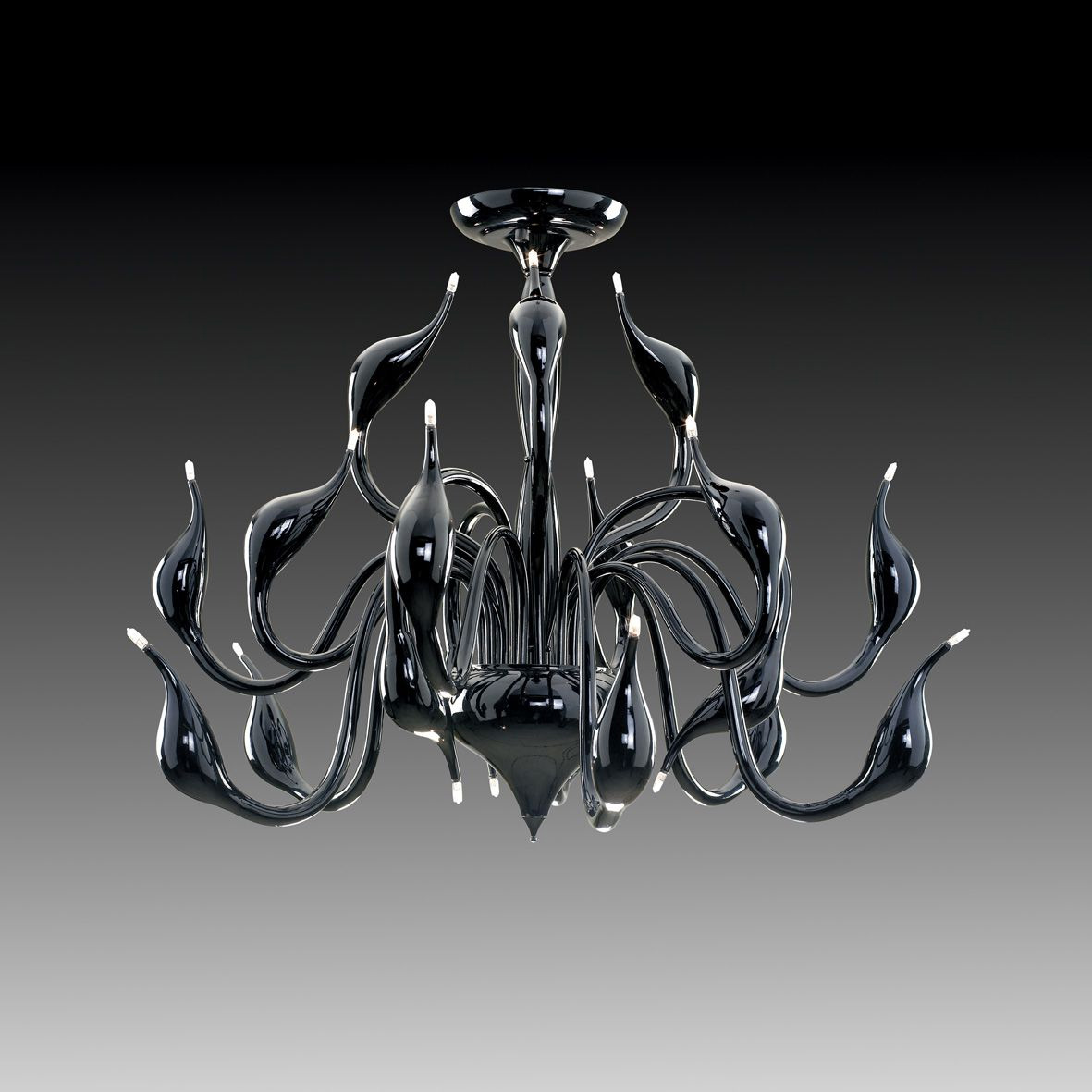 Потолочная люстра Lightstar Cigno Collo Bk 751187 LIGHTSTAR ДИЗАЙНЕРСКИЕ, CIGNO COLLO 058252 Черный  - Вид №2