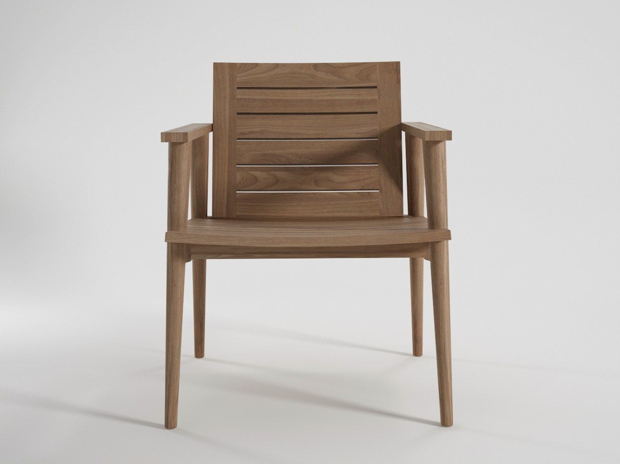 Садовое кресло из тикового дерева с подлокотниками KARPENTER Vintage Outdoor ARCH-00105304