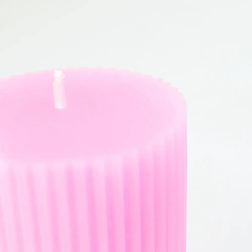 Дизайнерская свеча-столбик Ribbed розовая 15 см 89370272 Santreyd STLM-0826430 - Вид №1