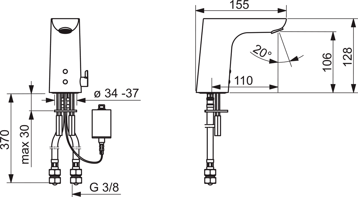 Oras 6151FZ Смеситель для умывальника, 6 V, Bluetooth 6151FZ Electra Хром  - Вид №1